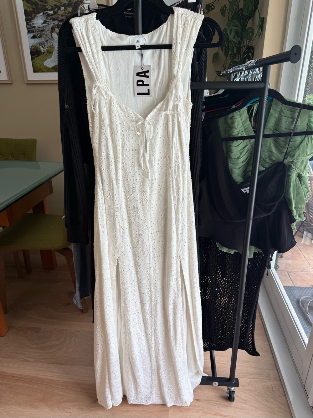 LPA White Gabriella Eyelet Maxi Dress- XS